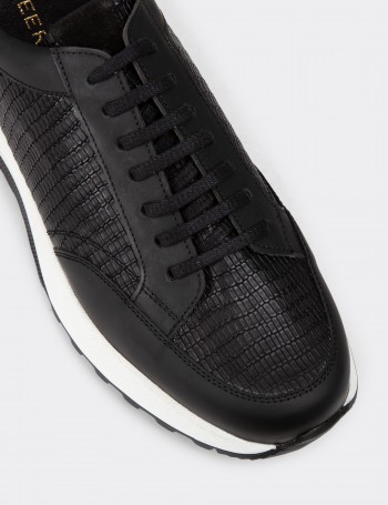 Black Leather Sneakers - 01984MSYHE02