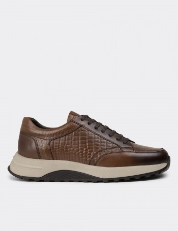 Tan Leather Sneakers - 01984MTBAE01