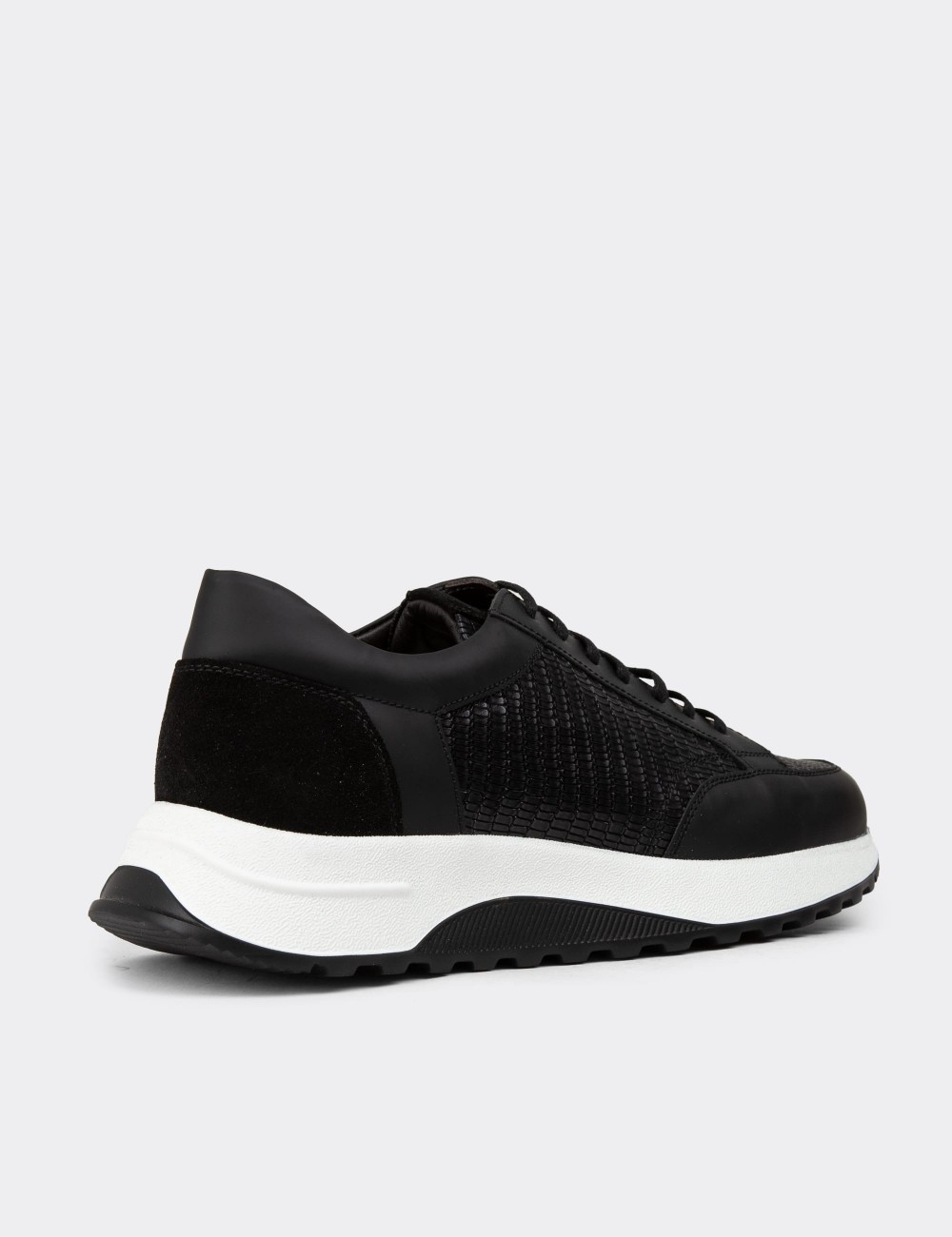 Black Leather Sneakers - 01984MSYHE02