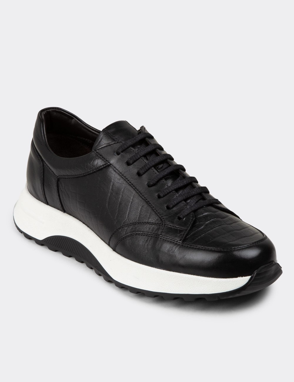 Black Leather Sneakers - 01984MSYHE01