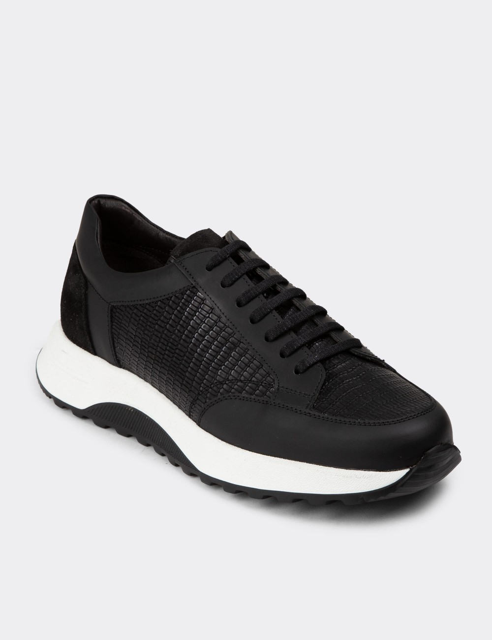 Black Leather Sneakers - 01984MSYHE02