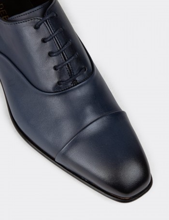 Navy Leather Classic Shoes - 01986MLCVK01