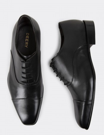 Black Leather Classic Shoes - 01986MSYHK01