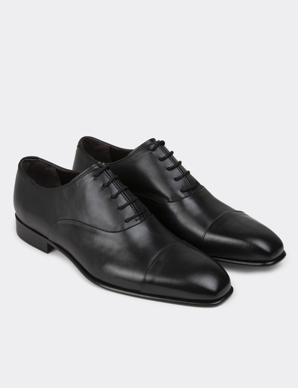 Black Leather Classic Shoes - 01986MSYHK01