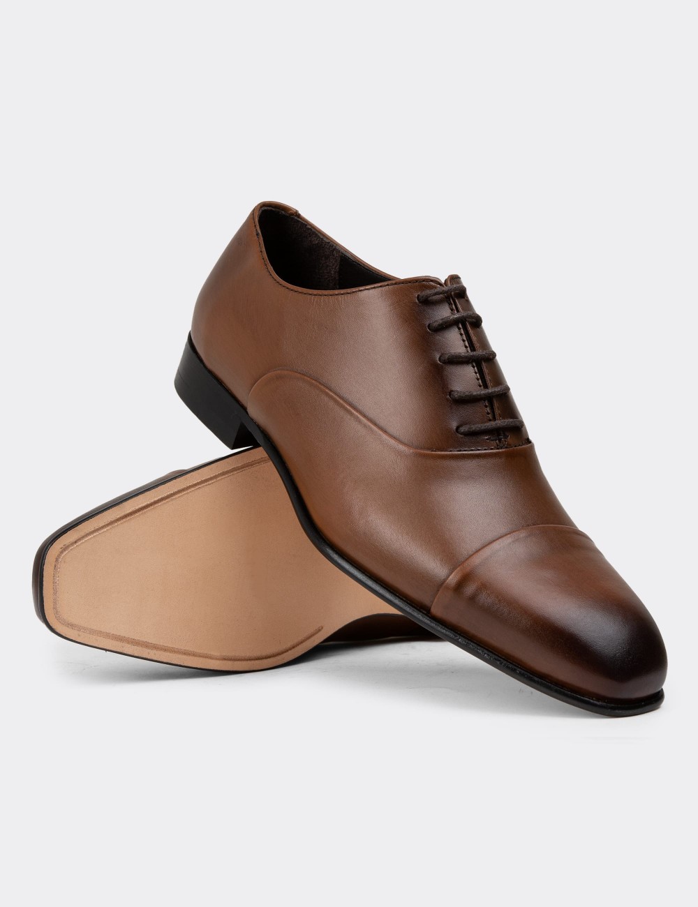 Tan Leather Classic Shoes - 01986MTBAK01