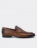 Tan Leather Loafers Shoes