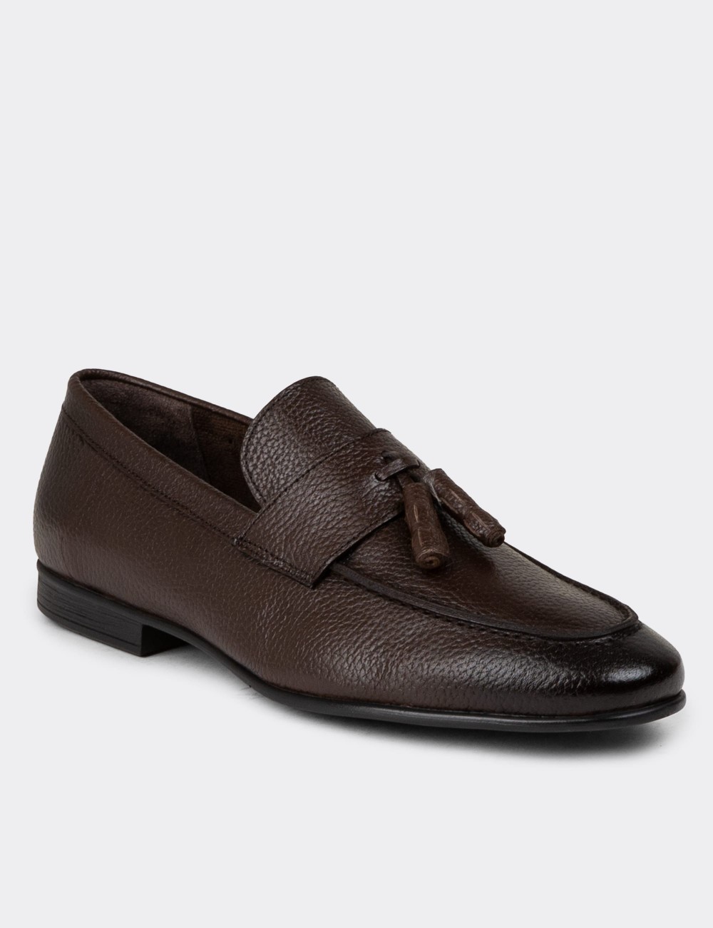 Brown Leather Loafers - 01989MKHVC01