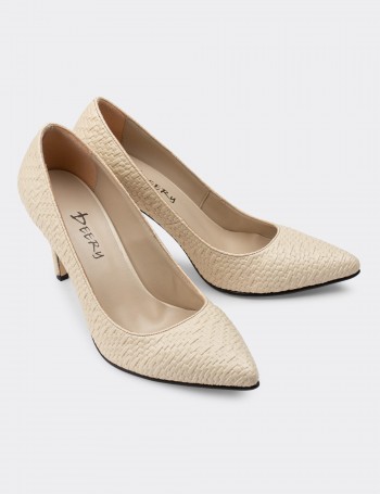 Beige Stiletto Pump - 02029ZBEJM05