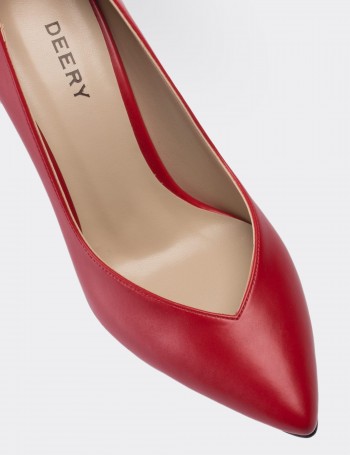 Red High Heeled Stiletto - 02048ZKRMM01