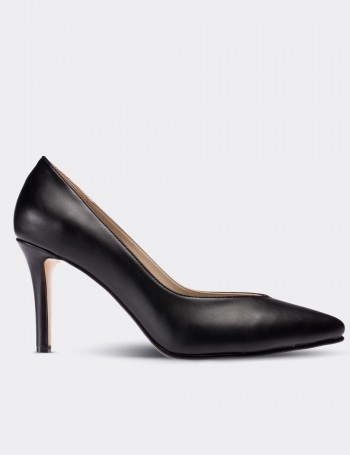 Black High Heeled Pump - 02048ZSYHM02