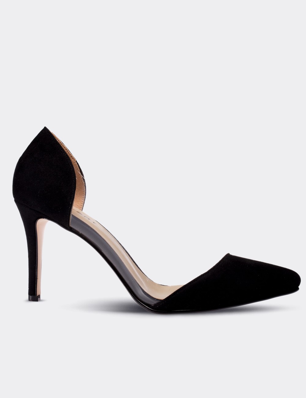 Black Faux Leather Pump - 02052ZSYHM01