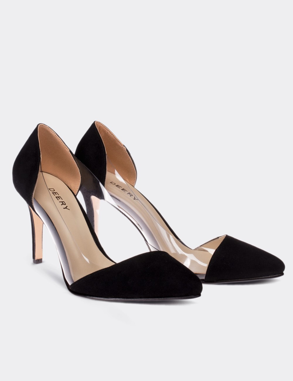 Black Faux Leather Pump - 02052ZSYHM01