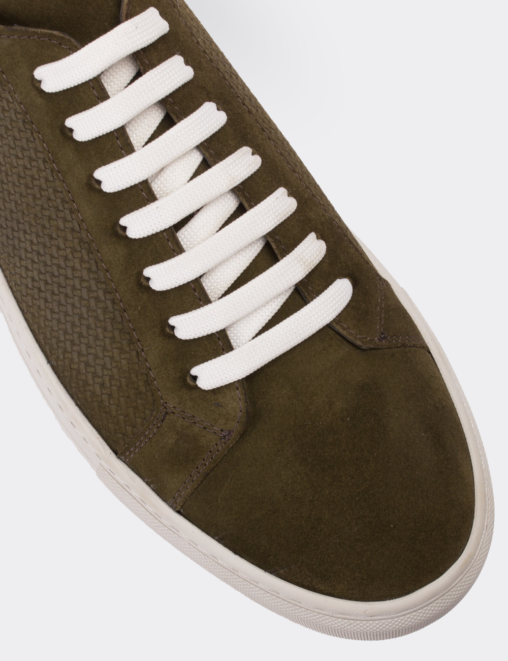 Green Suede Leather Sneakers - 01681MYSLC01