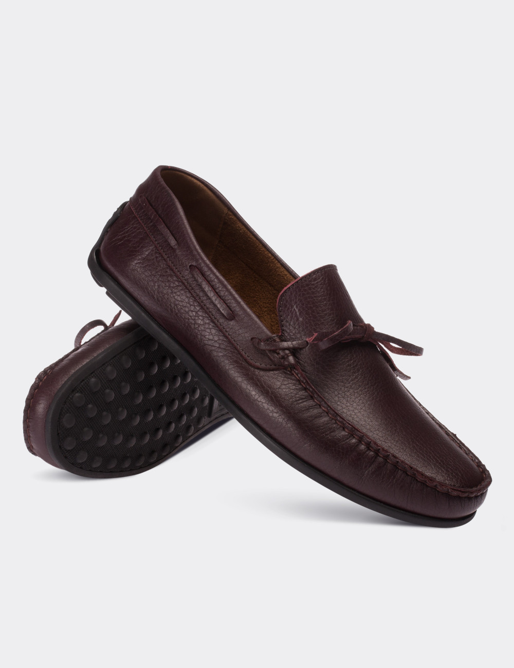 Burgundy  Leather Drivers - 01647MBRDC03