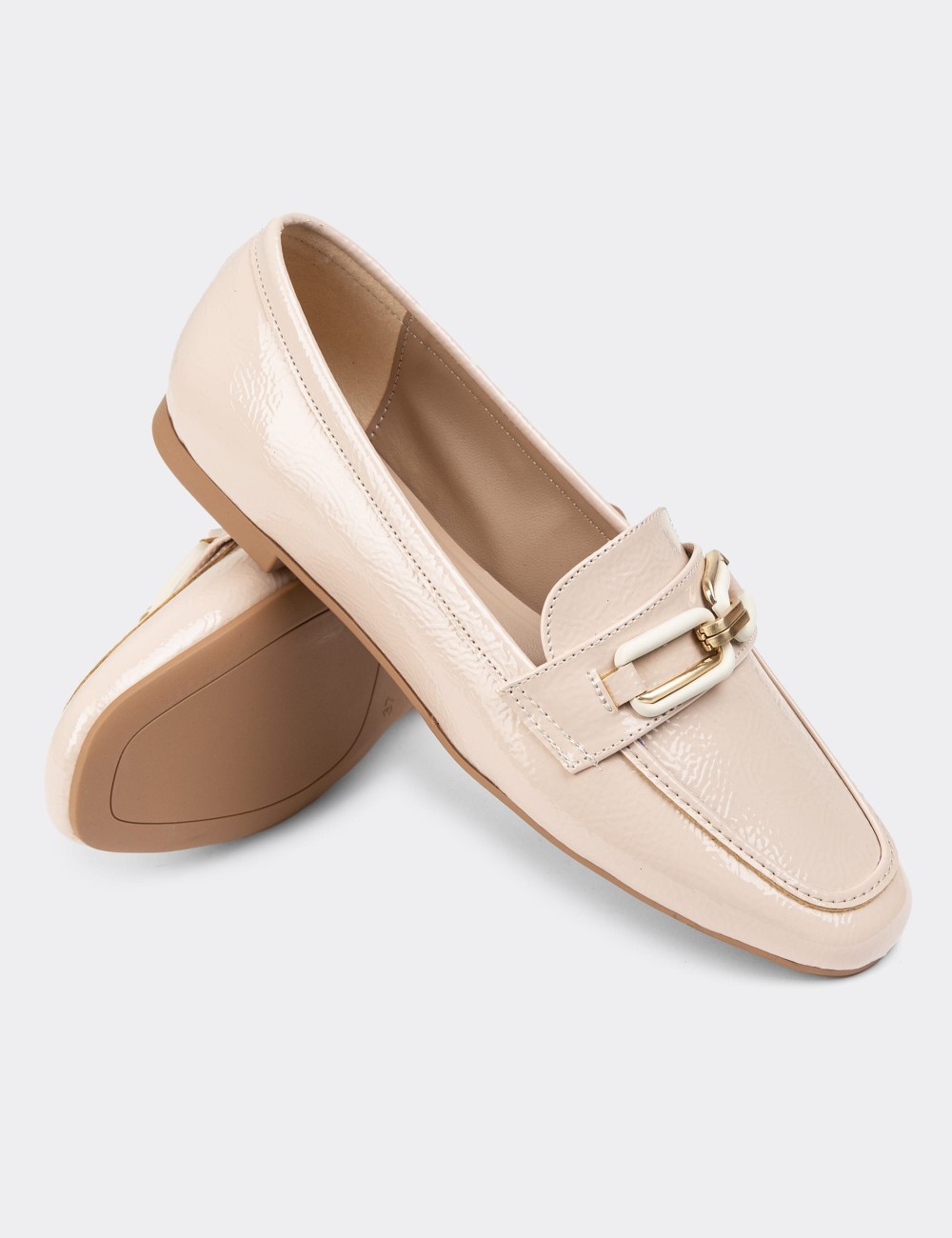 Beige Patent Moccasin - K0501ZBEJC01