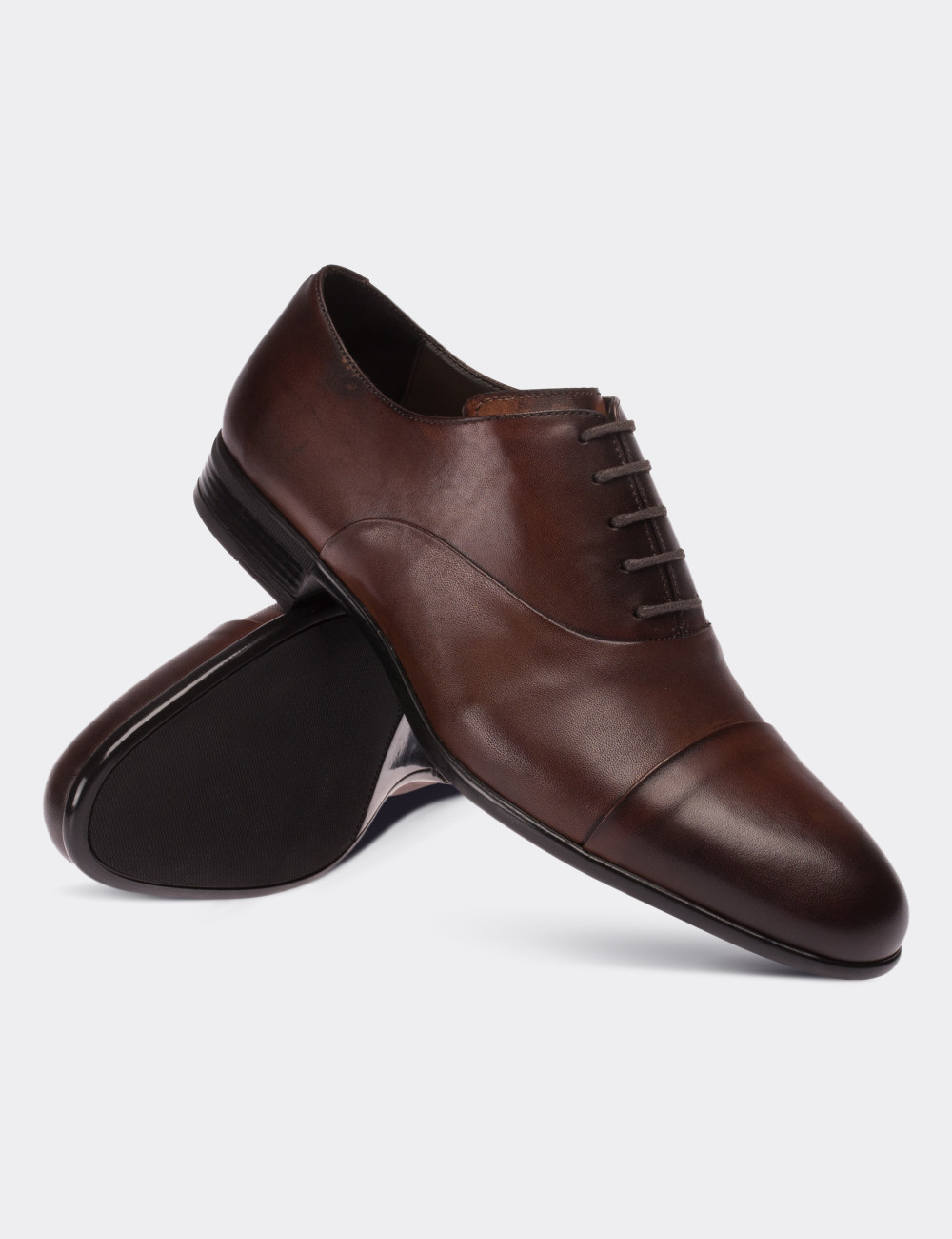 Brown  Leather Classic Shoes - 01026MKHVC01