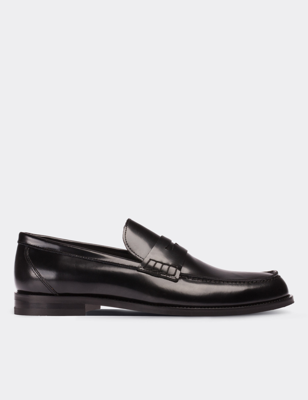 Black Leather Loafers - Deery