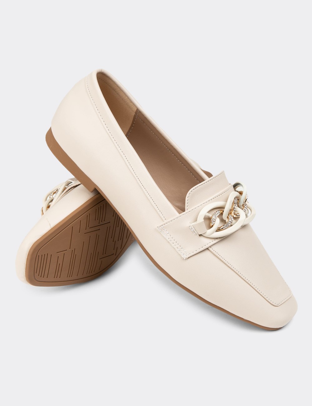 Cream Loafers - K1207ZKREC02