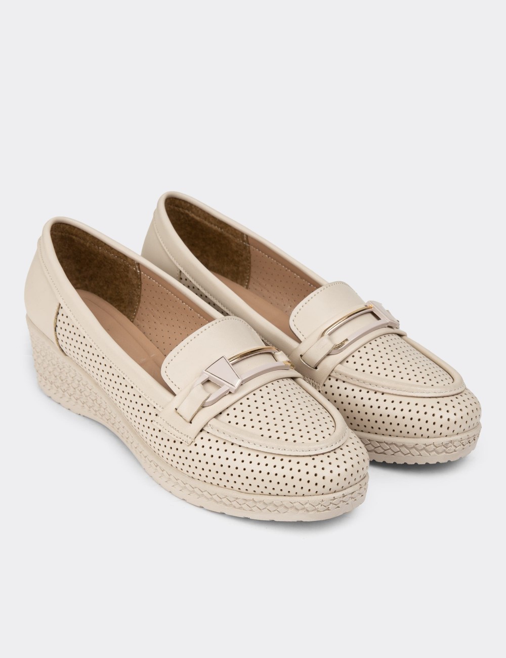 Beige Lace-up Shoes - K2358ZBEJC01