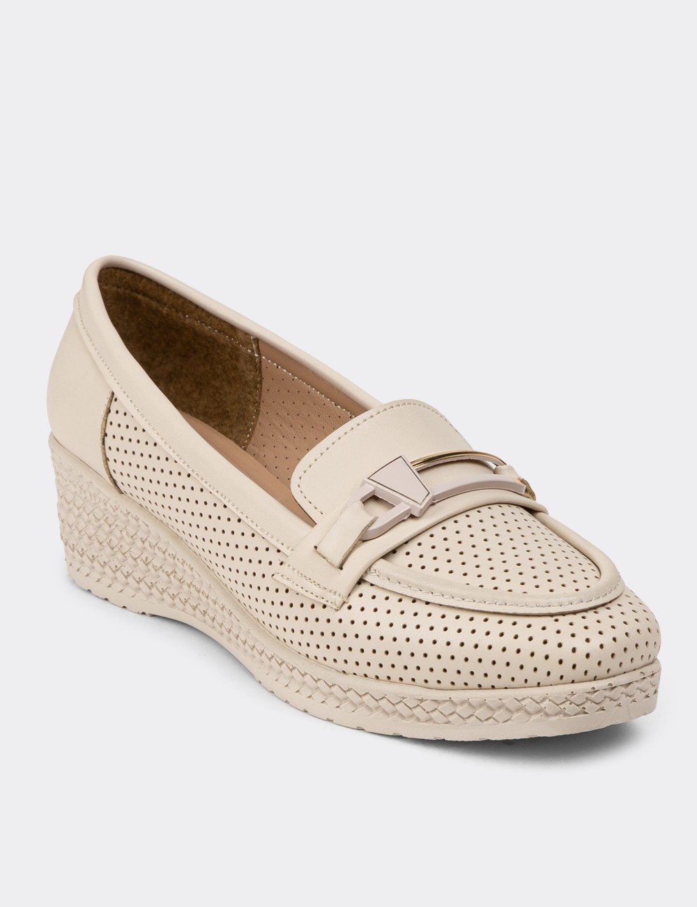 Beige Lace-up Shoes - K2358ZBEJC01