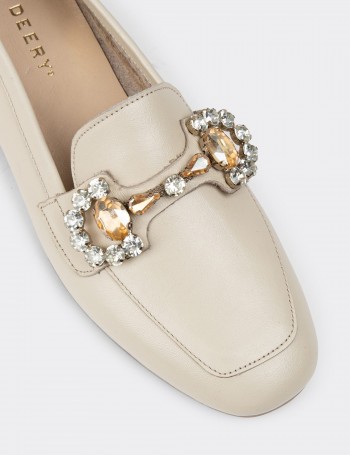 Beige Leather Moccasin - MC300ZBEJC01