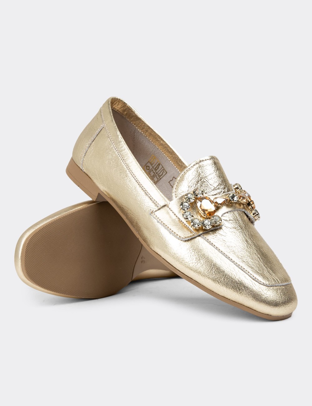 Gold Leather Moccasin - MC300ZALTC01