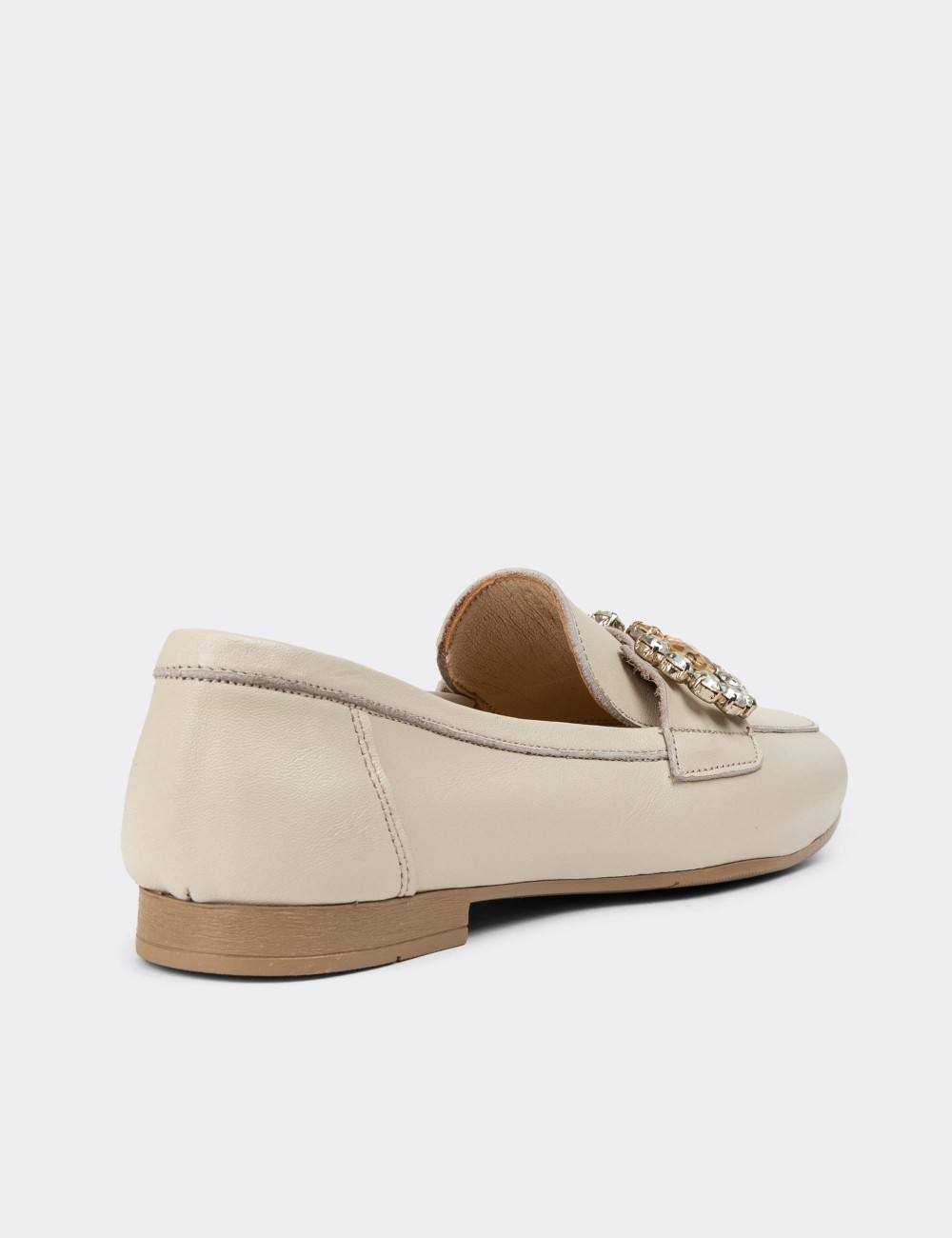 Beige Leather Moccasin - MC300ZBEJC01