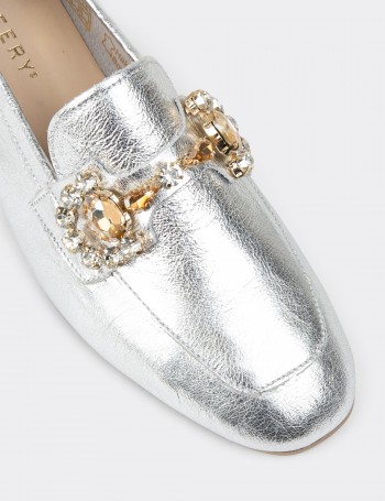 Silver Leather Moccasin - MC300ZGMSC01