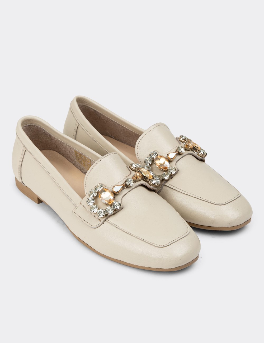 Beige Leather Moccasin - MC300ZBEJC01