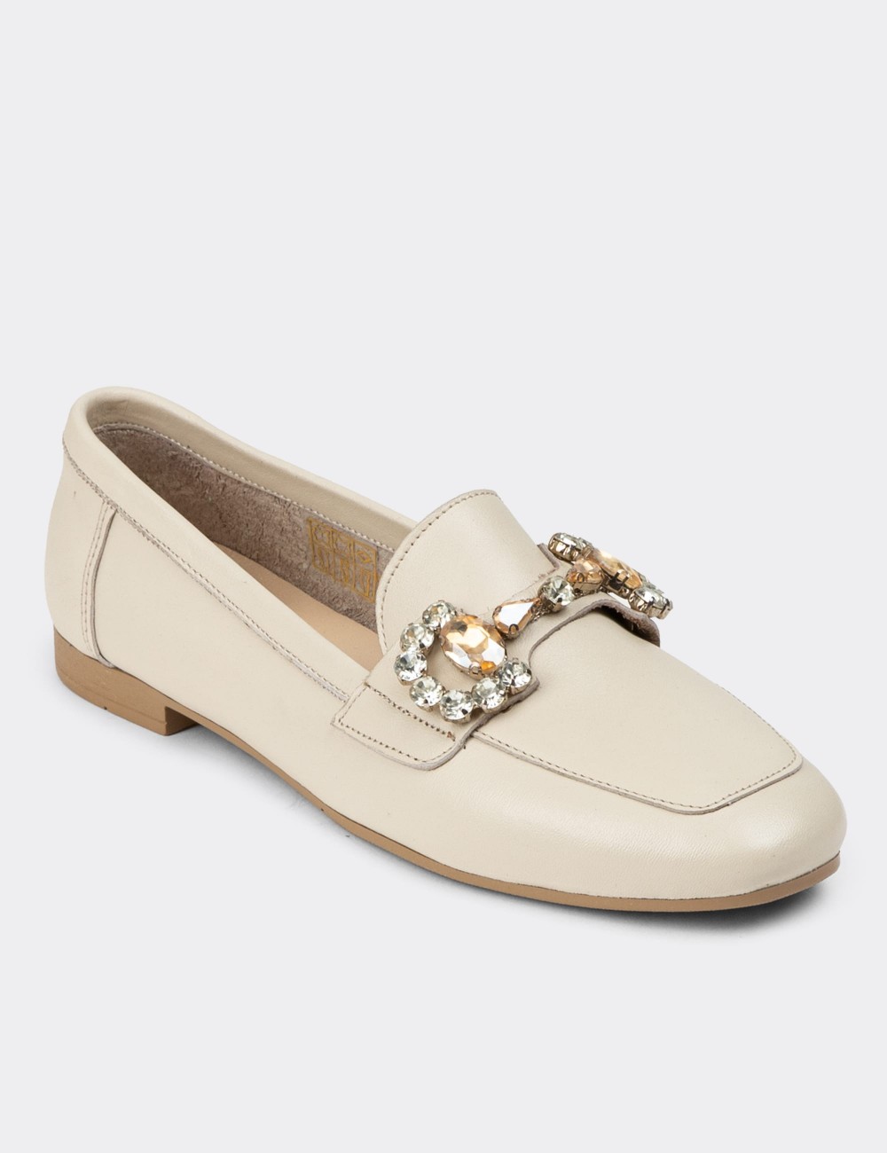 Beige Leather Moccasin - MC300ZBEJC01