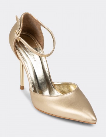 Gold Leather Pumps - P2091ZALTM01