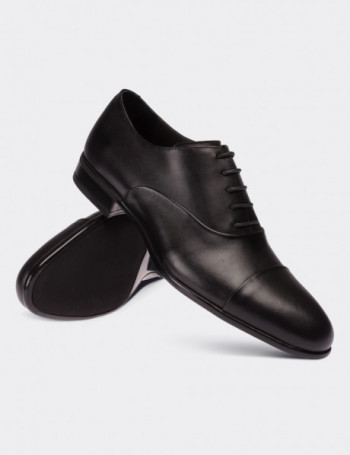 Black  Leather Classic Shoes - 01026MSYHC02