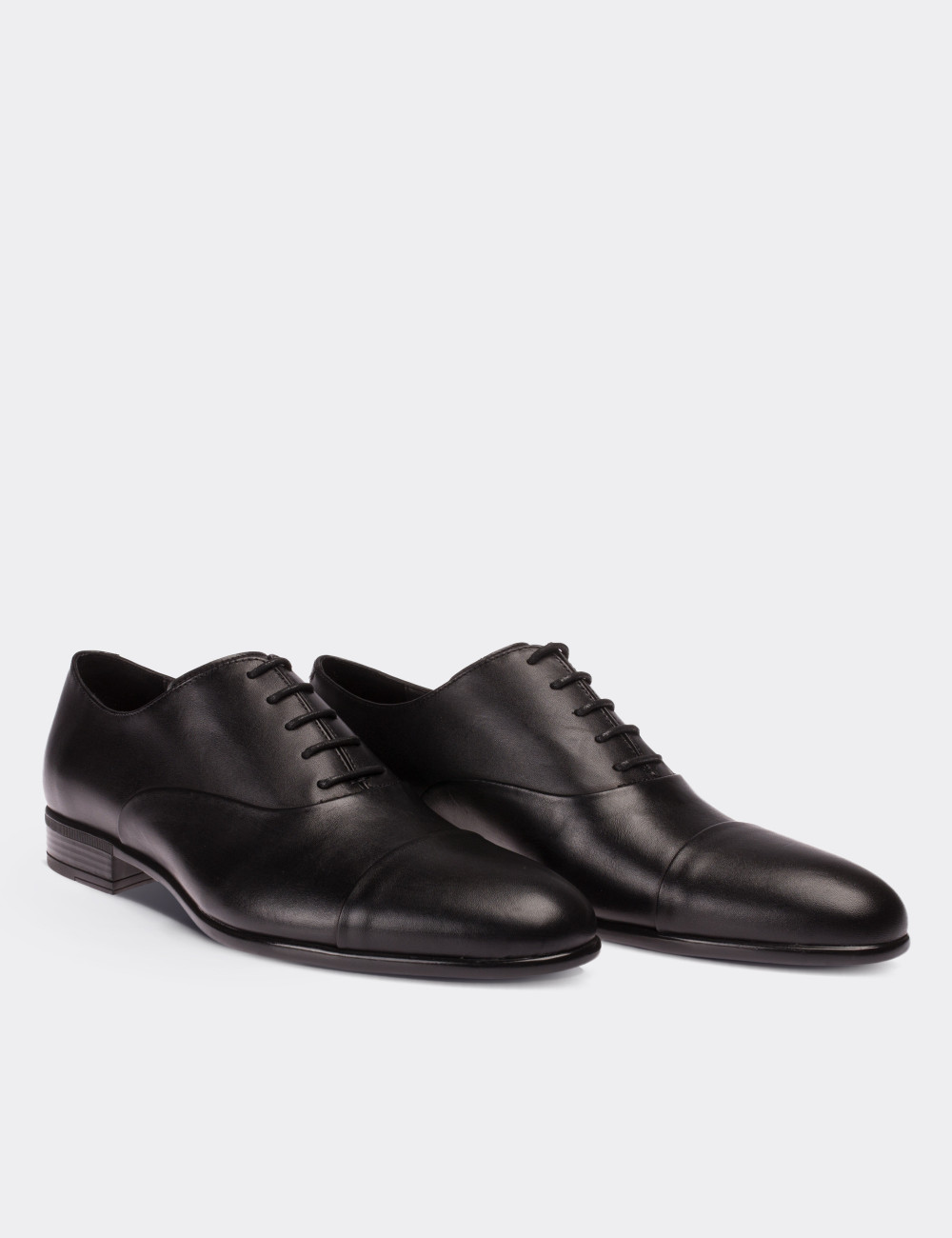 Black  Leather Classic Shoes - 01026MSYHC02