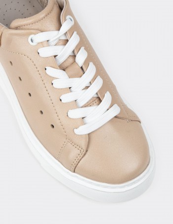 Sandstone Leather Sneakers - SE515ZVZNP02