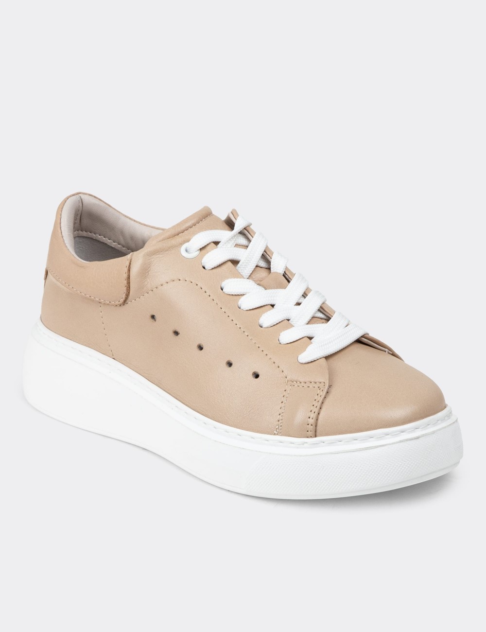 Sandstone Leather Sneakers - SE515ZVZNP02