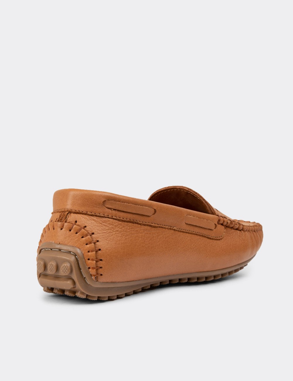 Tan Leather Driving Shoes - SW100ZTBAC01