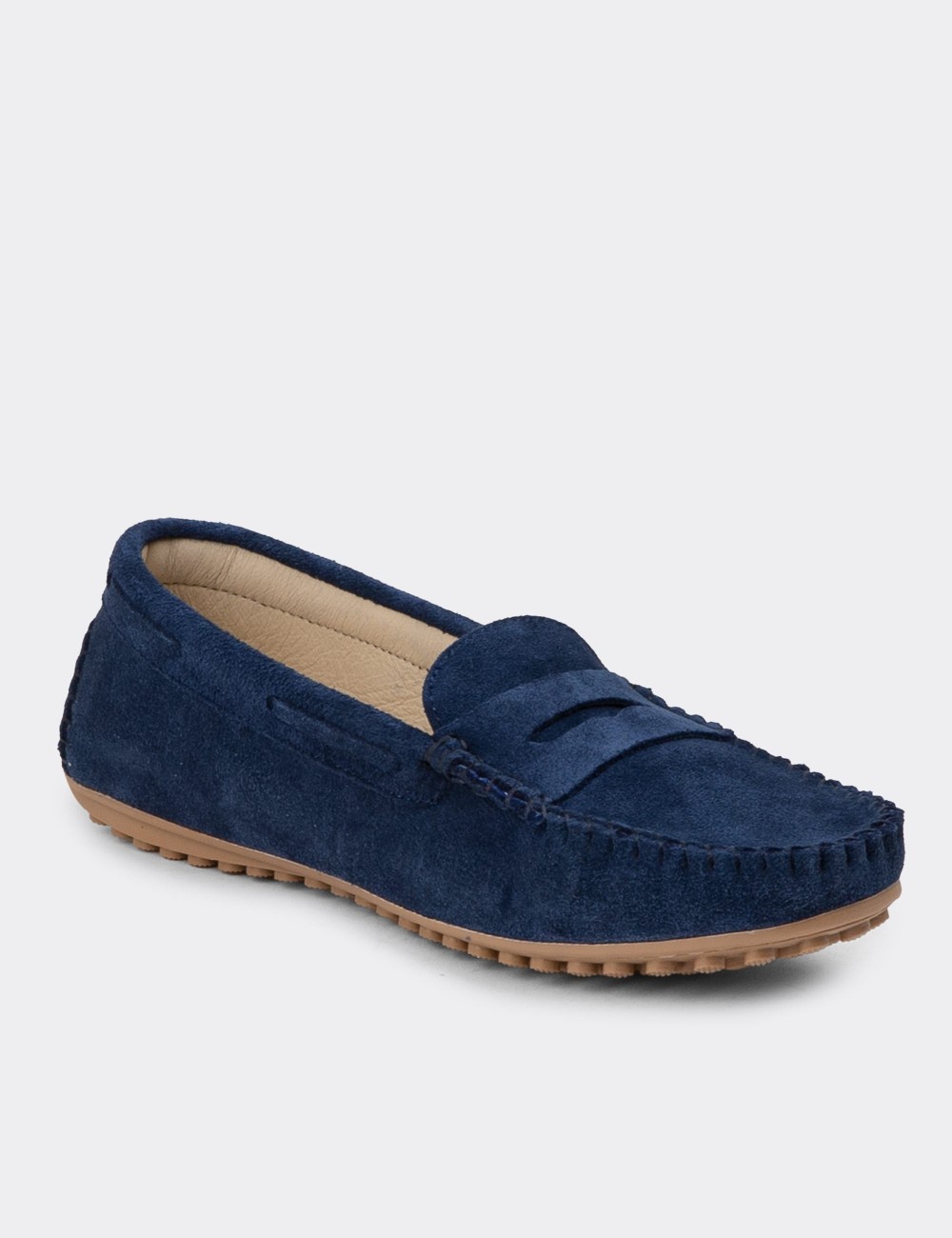 Navy Suede Leather Driving Shoes - SW100ZLCVC01