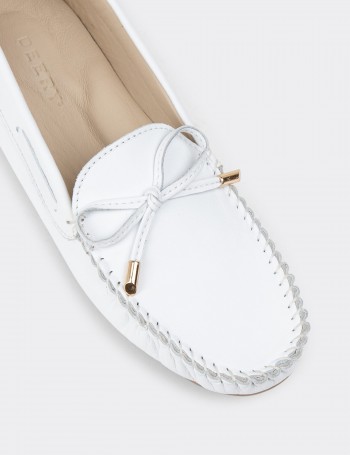 White Leather Driving Shoes