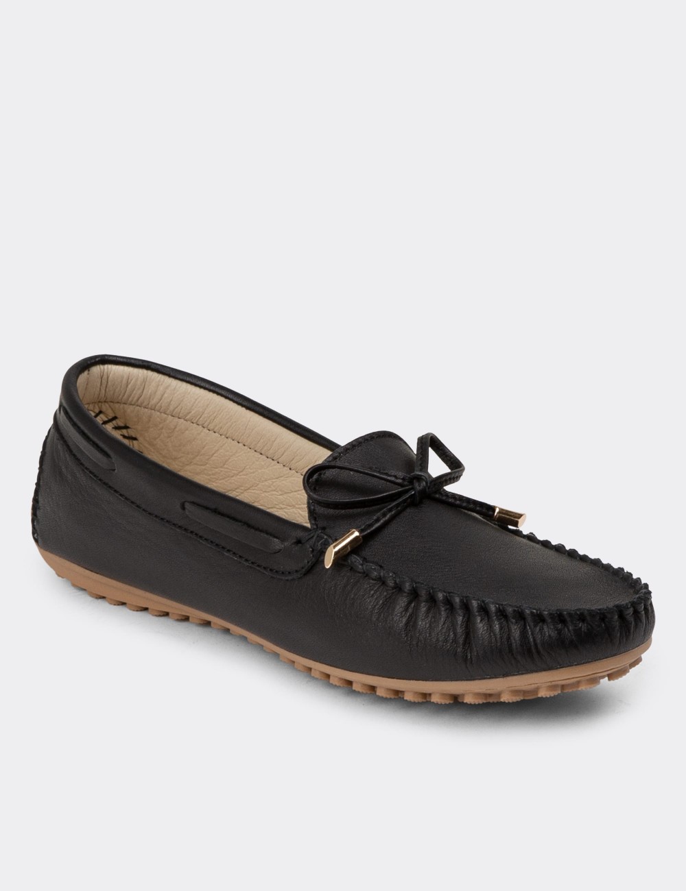 Black Leather Loafers - SW101ZSYHC01