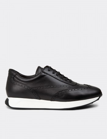 Black Leather Sneakers - 00750MSYHE11