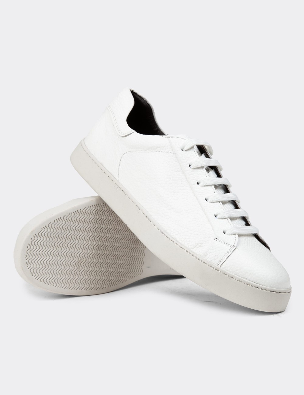 White Leather Sneakers - 01955MBYZC01