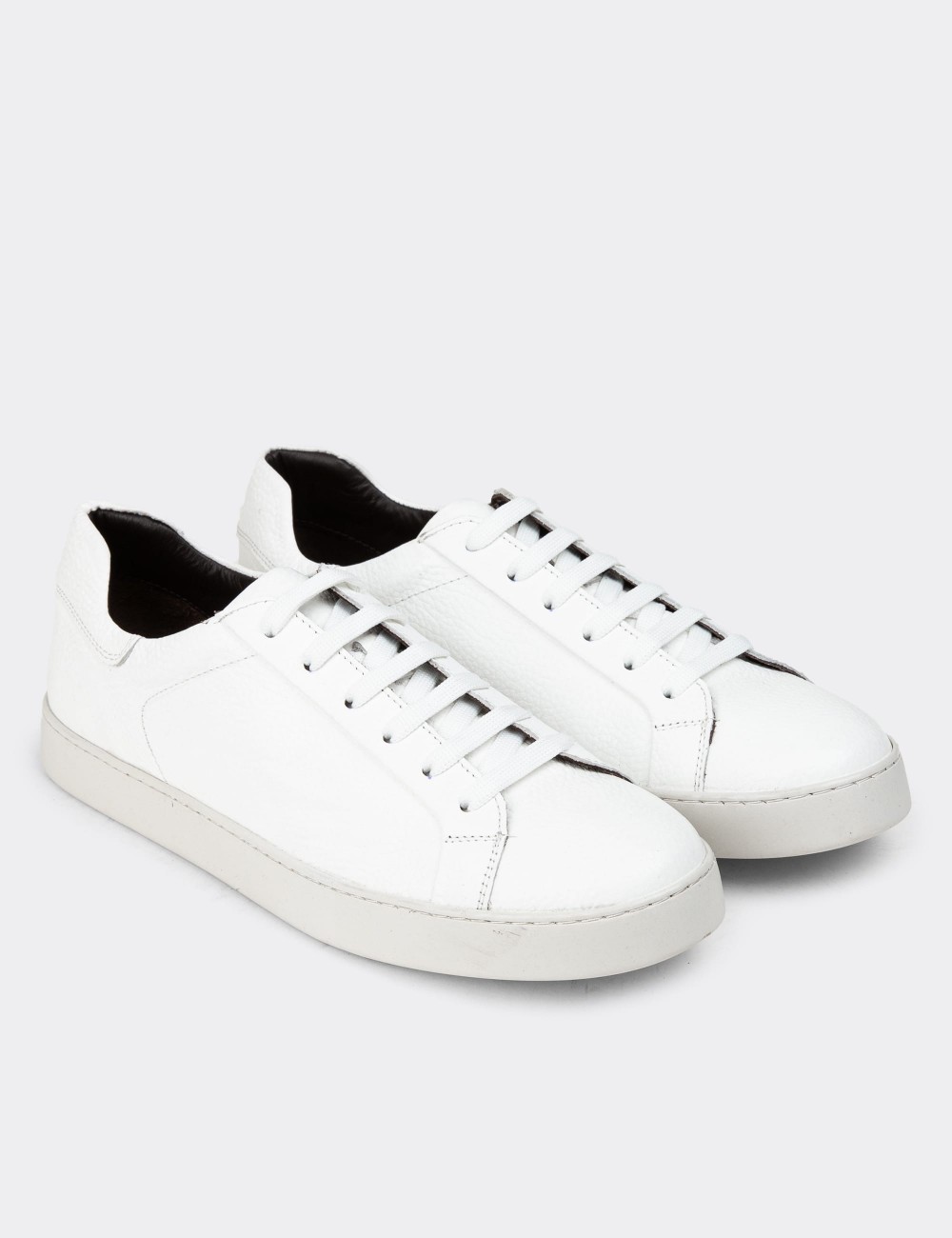 White Leather Sneakers - 01955MBYZC01