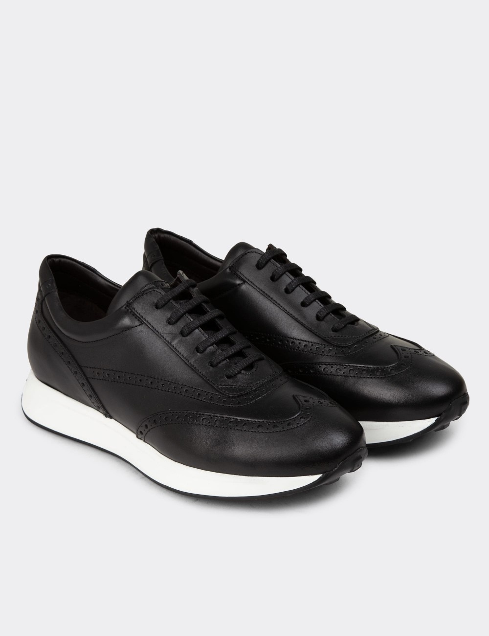 Black Leather Sneakers - 00750MSYHE11