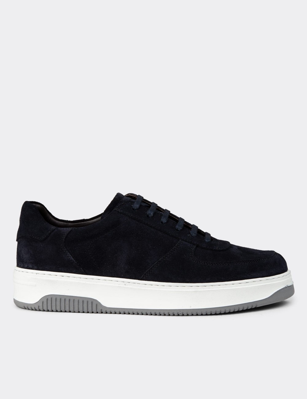 Blue Suede Leather Sneakers - 01965MMVIE04