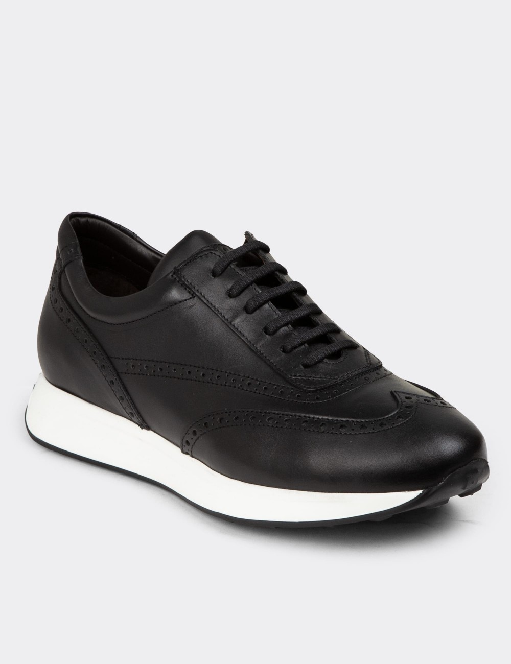 Black Leather Sneakers - 00750MSYHE11