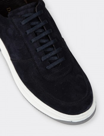 Blue Suede Leather Sneakers - 01965MMVIE04