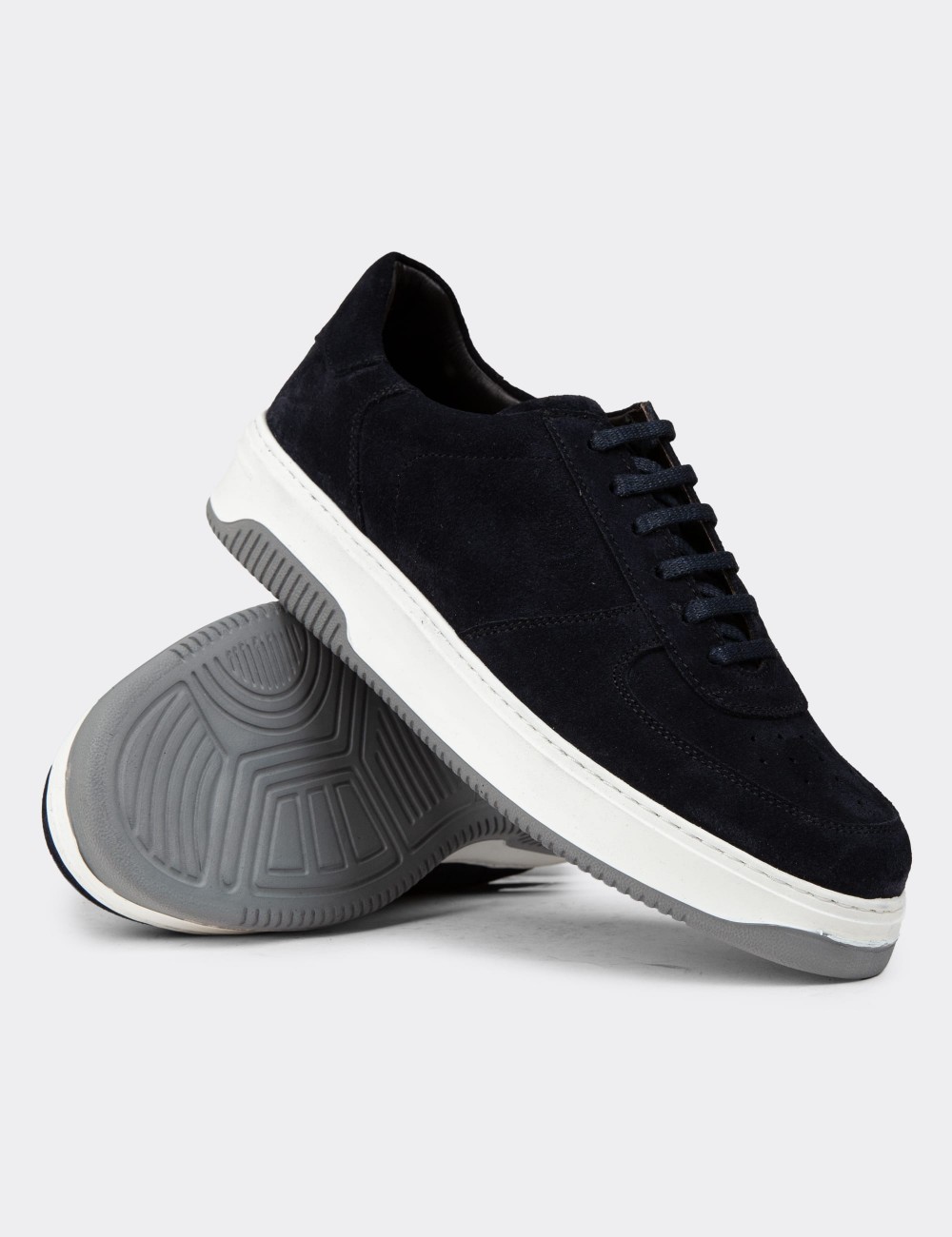 Blue Suede Leather Sneakers - 01965MMVIE04