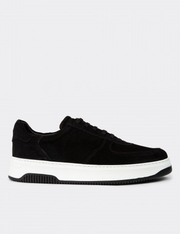 Black Suede Leather Sneakers - 01965MSYHE06