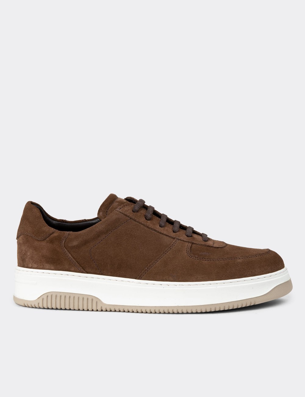 Tan Suede Leather Sneakers - 01965MTBAE01