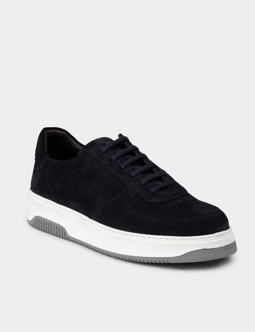 Blue Suede Leather Sneakers - 01965MMVIE04